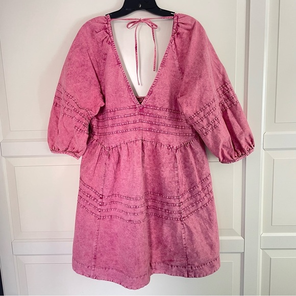 Free People sweet surrender babydoll v-neck dress pink 26690 - Picture 2 of 6